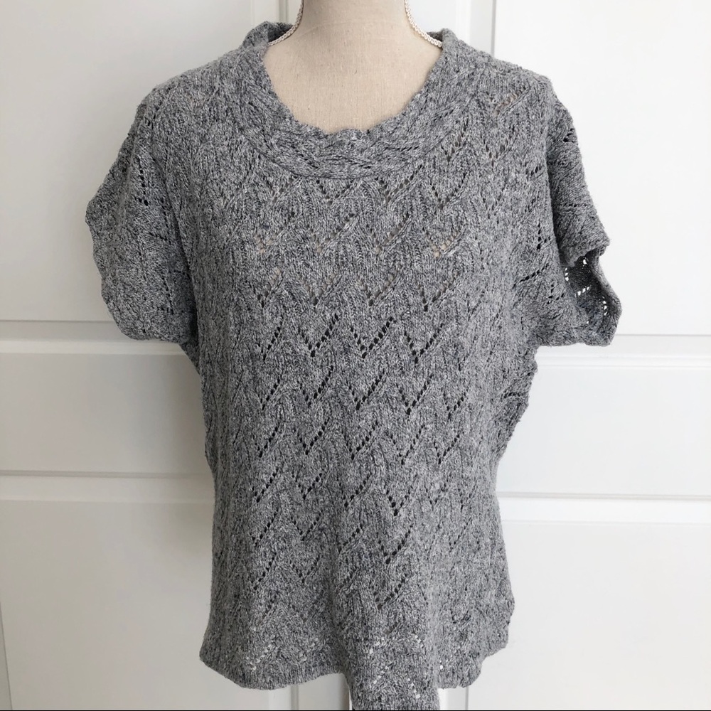 Coldwater Creek Gray Short Sleeve Sweater - Picture 3 of 3